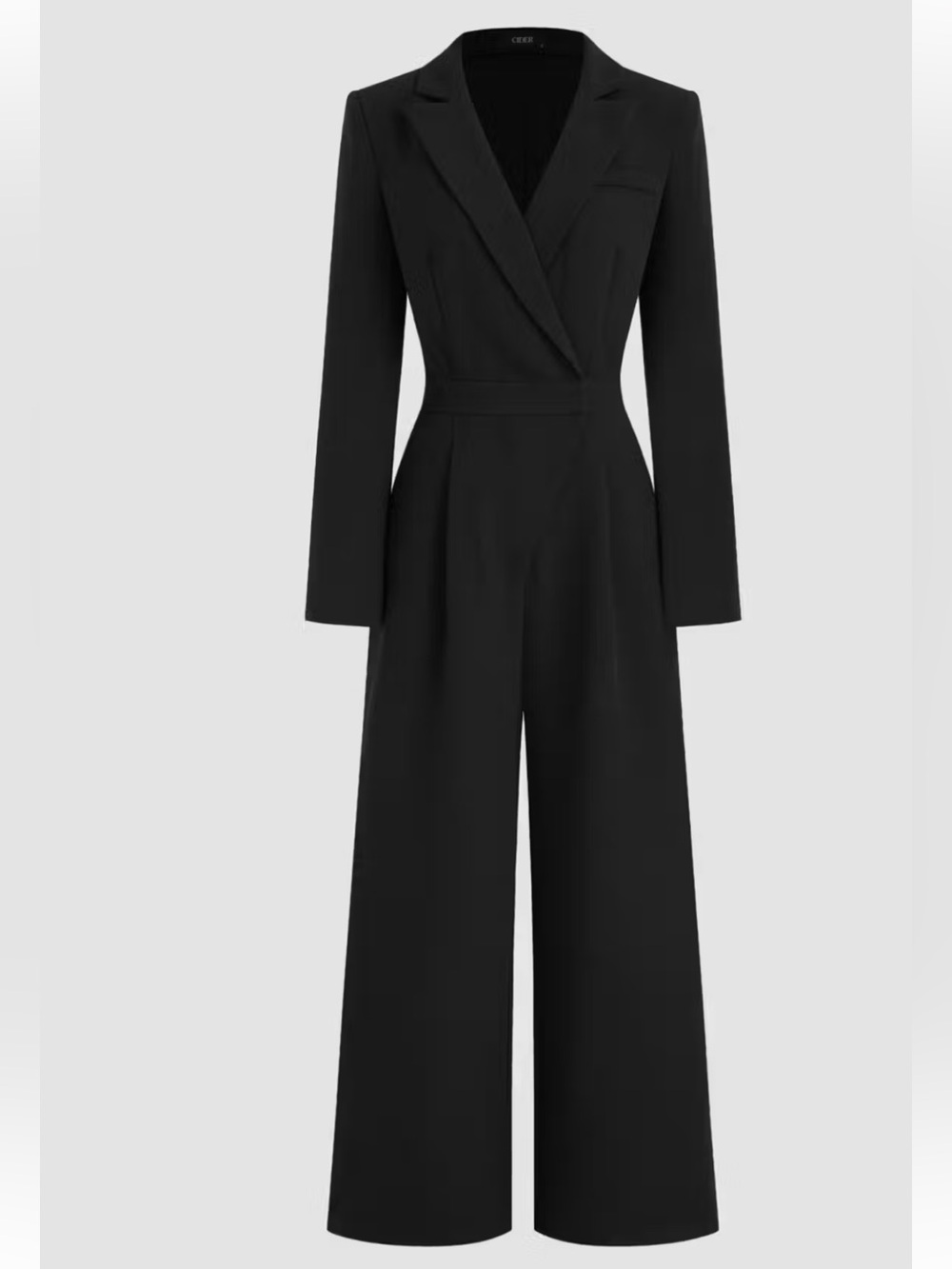 NWT CIDER Notched Collar Solid Wrap Pocket Ruched Blazer Jumpsuit